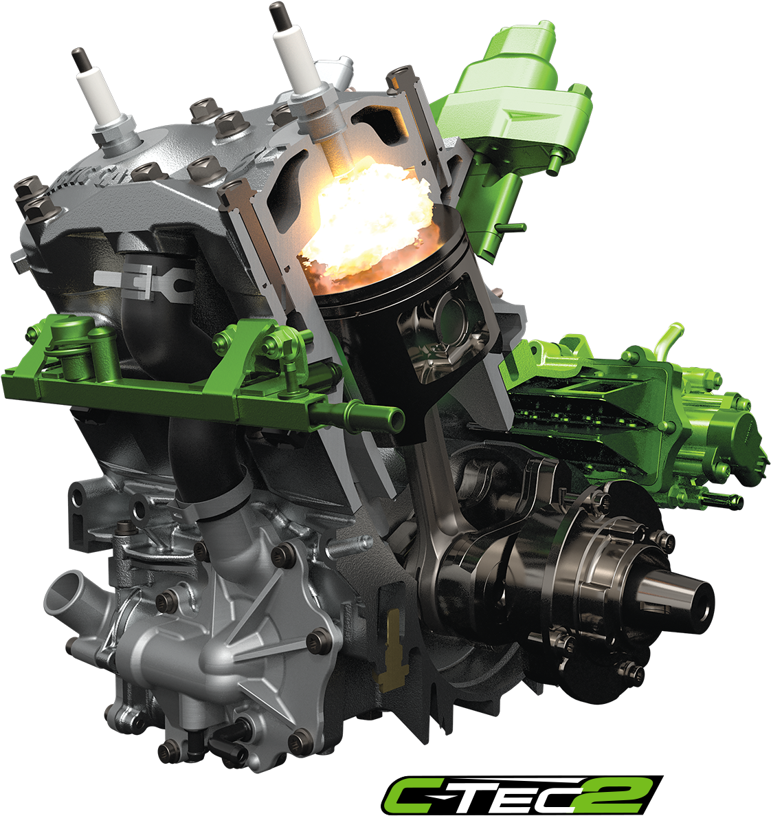 8000 C-tec2 Engine With Dsi - Arctic Cat M8000 2018 (1430x1375), Png Download