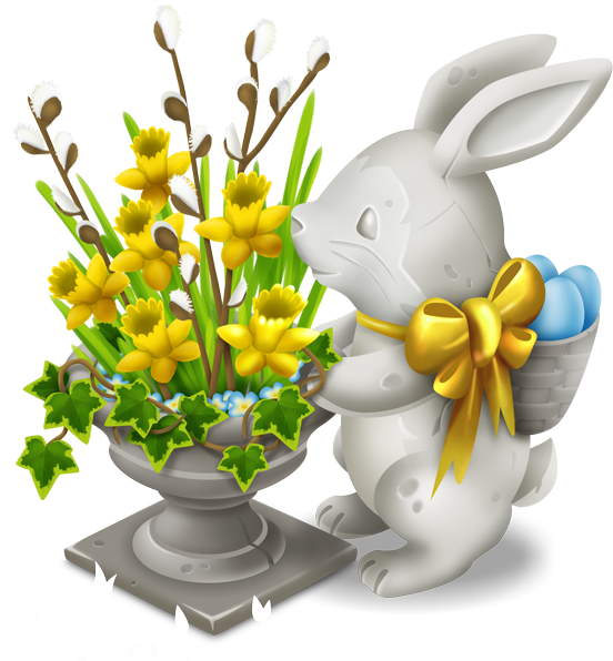 Bunny Flowerpot - Thumbnail (563x600), Png Download