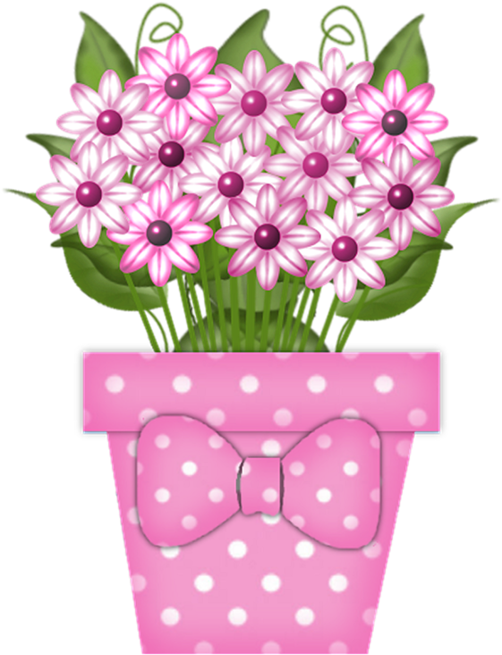 Flowers In Pot Png Pinterest Potted And - Flowers On A Pot Clipart (628x800), Png Download