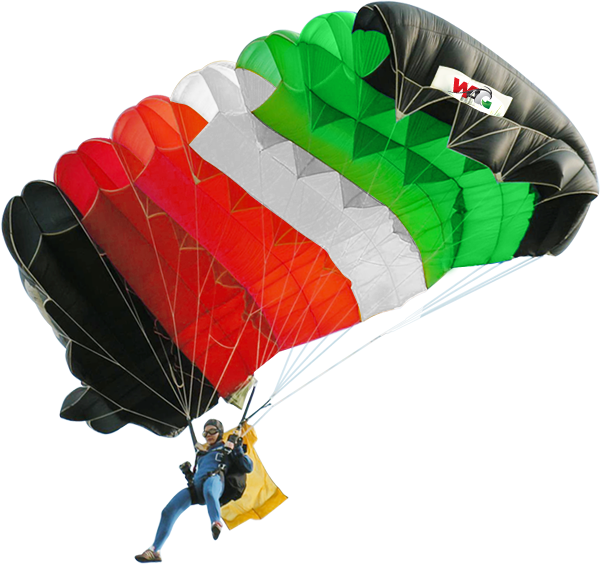 Parachuting - Guy In Parachute Png (600x565), Png Download