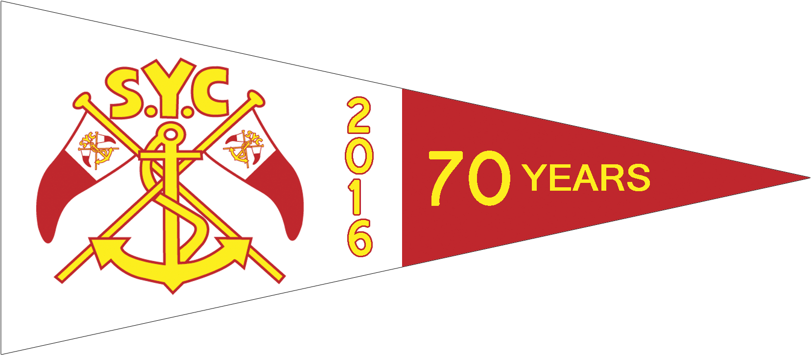 Syc 70 Year Burgee Png - Yacht Club (1754x775), Png Download