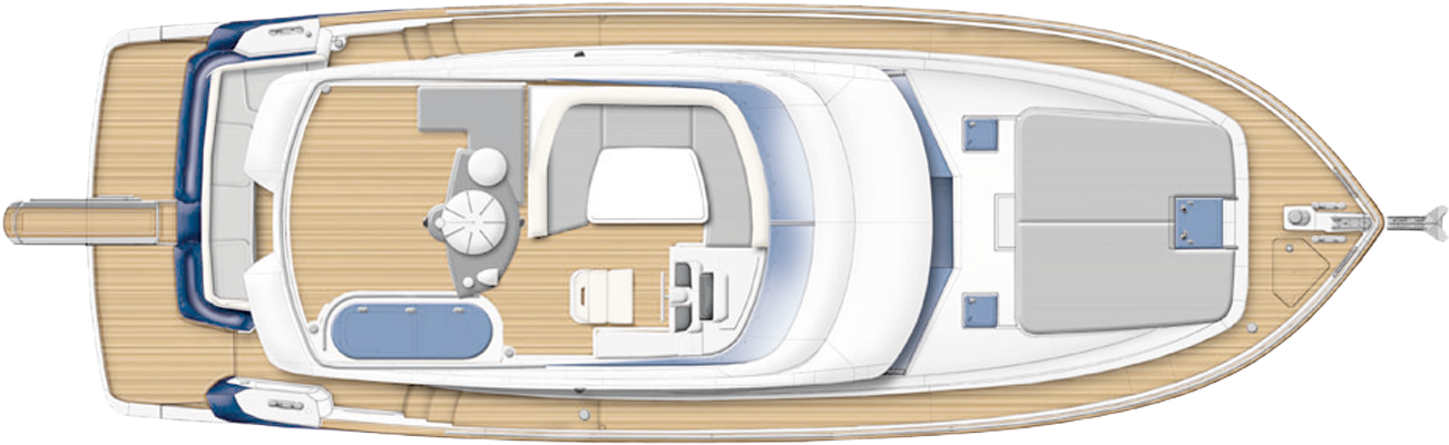 Ht Version - Above View - Flybridge - Azimut Magellano 43 Flybridge (1300x413), Png Download