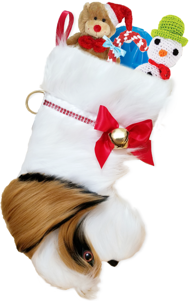 This Shih Tzu Shaped Dog Christmas Stocking Is The - Petlou Christmas Dog Toy Traditional Teddy Bear, 35 (696x1024), Png Download