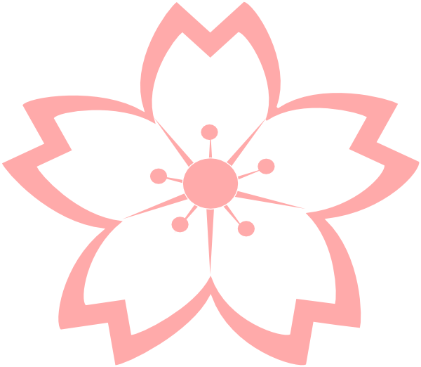 Cherry Blossom Vector, Japanese Party, Flower Clipart, - Sakura Flower Drawing Png (600x522), Png Download