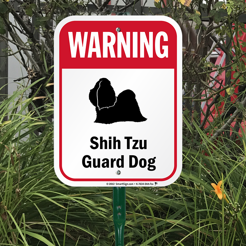 Warning Shih-tzu Guard Dog Lawnboss™ Signs - Smartsign By Lyle K-7632-dachshund-al-12x18 Warning (800x800), Png Download