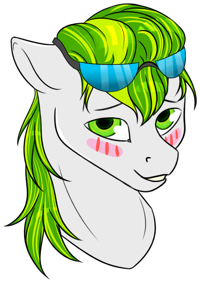 Mymysteriouspony, Blushing, Bust, Glasses, Green Eyes, - Cartoon (1024x1024), Png Download