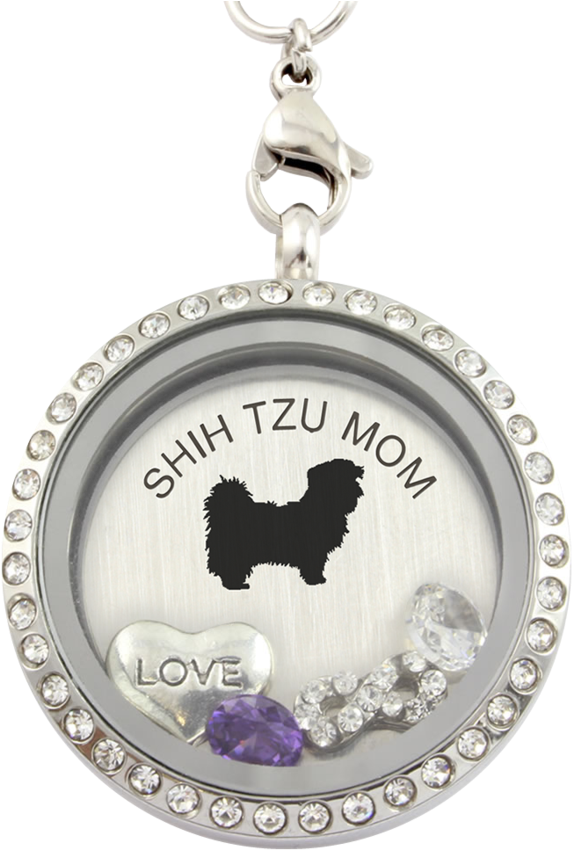 Shih Tzu Mom Charm Necklace - Poodle Mom Charm Necklace (900x900), Png Download