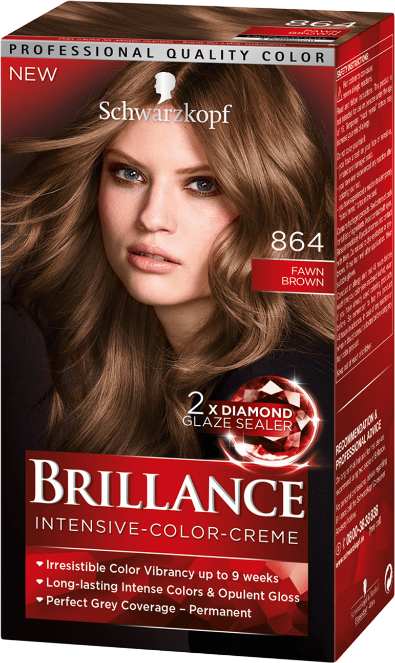 Brillance Com Intensive Creme 864 Fawn Brown Hairs - Schwarzkopf Brillance 864 (970x1400), Png Download