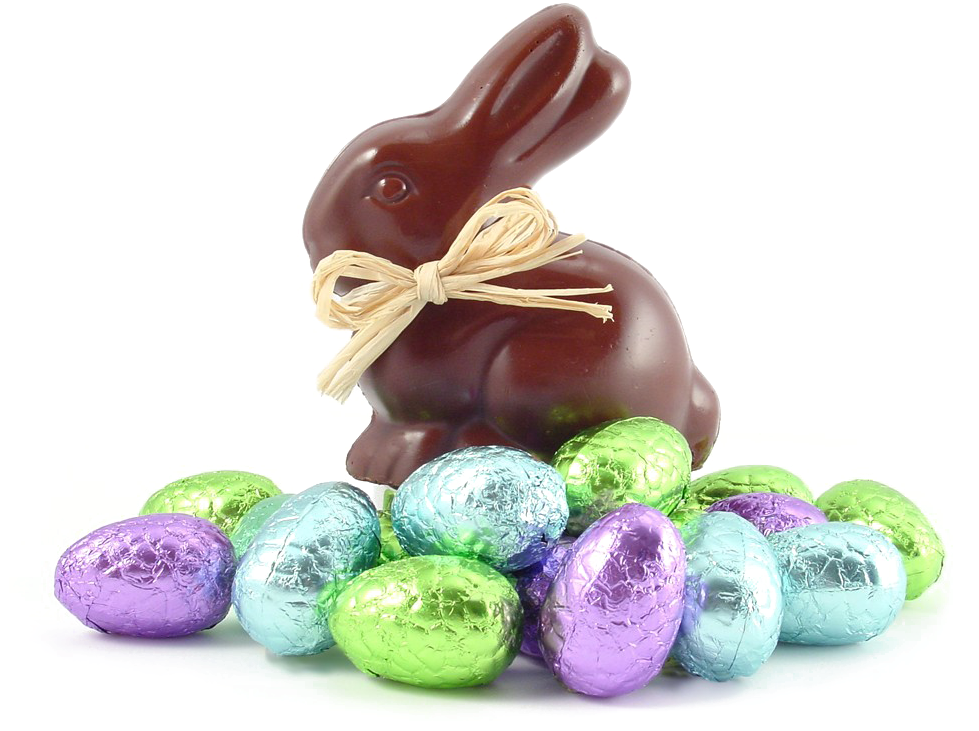 Easter Candy Png - Chocolate Bunny And Eggs (1180x767), Png Download