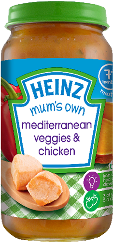 Heinz Mediterranean Veggies And Chicken 200g - Heinz Baby Food Jars (400x500), Png Download