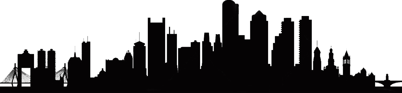 City Church - Boston City Skyline Silhouette (1300x302), Png Download