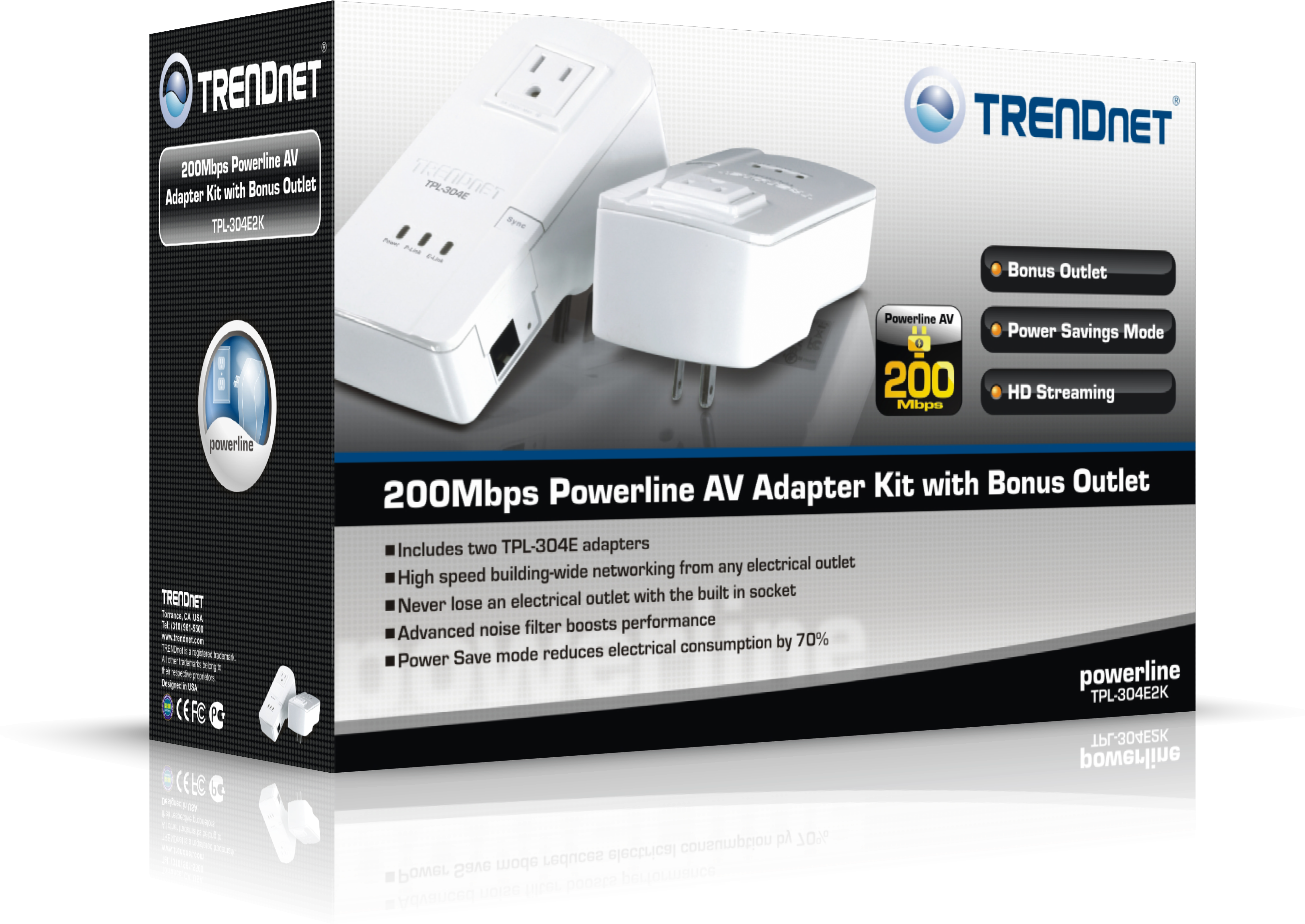 36 Pm 4918255 Box Tpl 401e Us 12/2/2010 - Trendnet 200 Mbps Powerline Ethernet Av Adapter Kit (4020x2864), Png Download