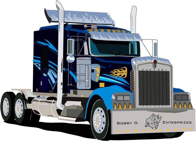 Semi - Semi Truck Drawing (800x601), Png Download