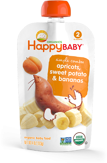 Happy Baby Organic Baby Food, Apricots, Sweet Potato (600x600), Png Download