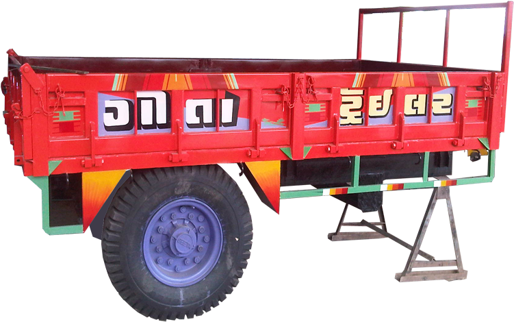 Mini Tractor Trailer - Indain Tractor Trailer Png (800x580), Png Download