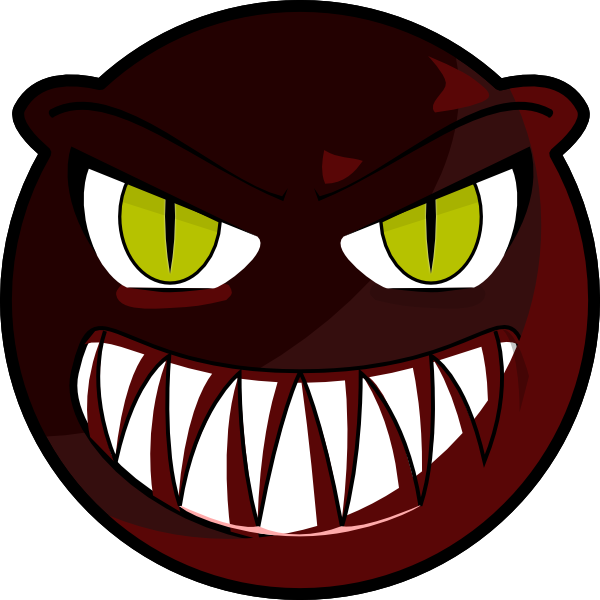 Scary Monster Face Cartoon (600x600), Png Download