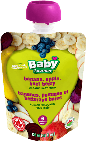 Banana Apple Beet Berry - Baby Gourmet Banana, Apple And Beet Berry Baby Food (395x475), Png Download