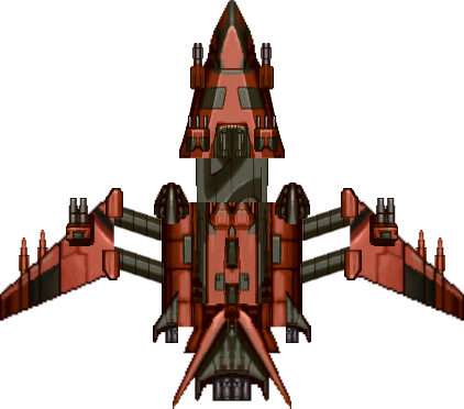 Spaceship - Pod - 1 - Red 84 - 5 Kb [565 Download ] - Yellow Spaceship Sprite (422x372), Png Download