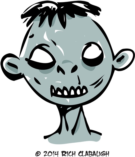 1008 Zombie 1 Monster Faces - Drawing (500x588), Png Download