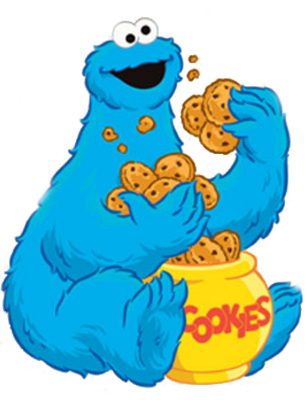 Face Clipart Cookie Monster - Cookie Monster Eating Cookies Clip Art (307x400), Png Download