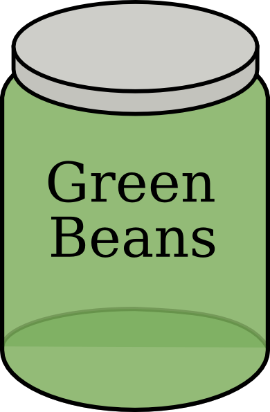 Food Baby Cliparts - Can Of Green Bean Clipart (390x595), Png Download