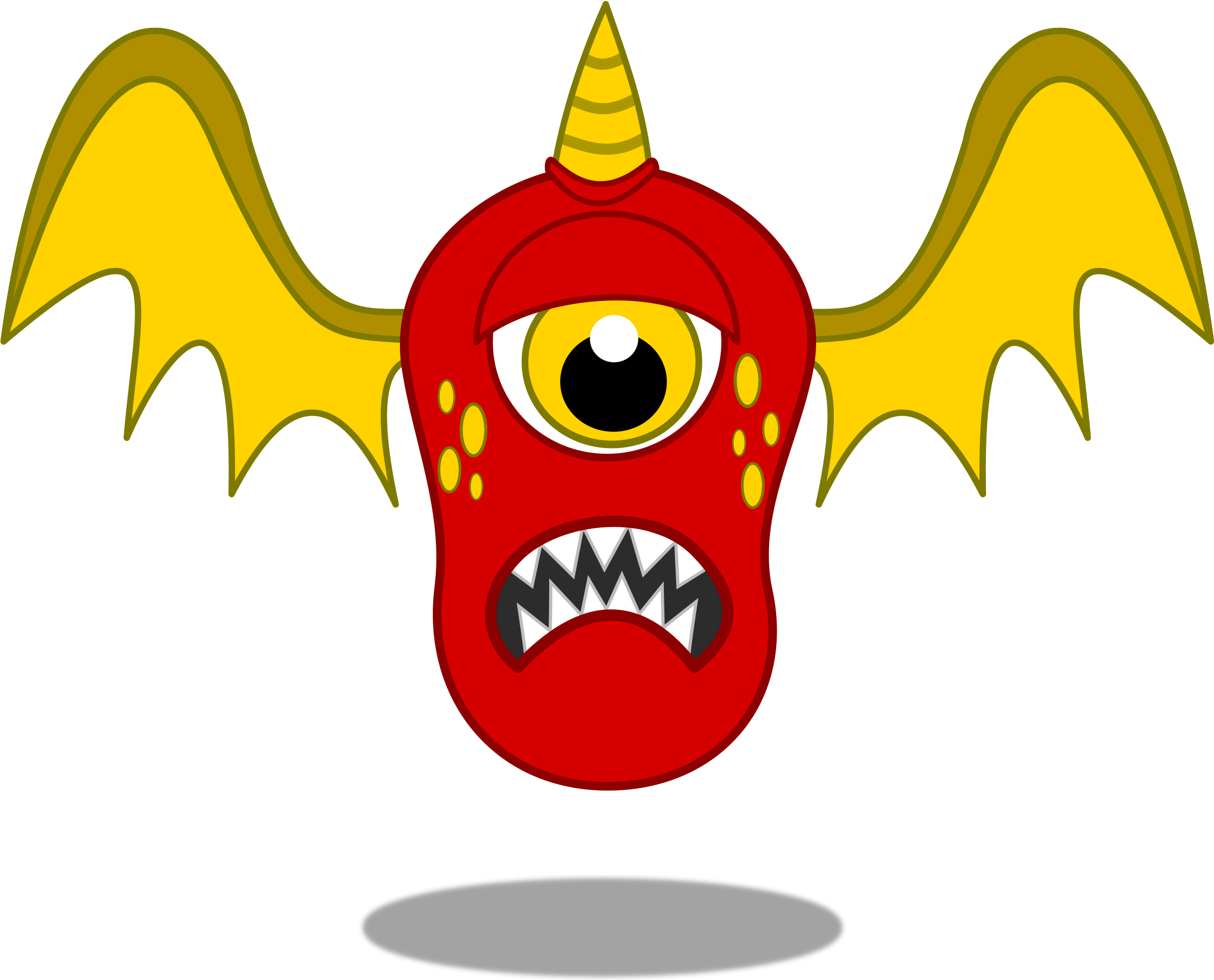 This Free Icons Png Design Of Red Flying Monster (2400x1951), Png Download