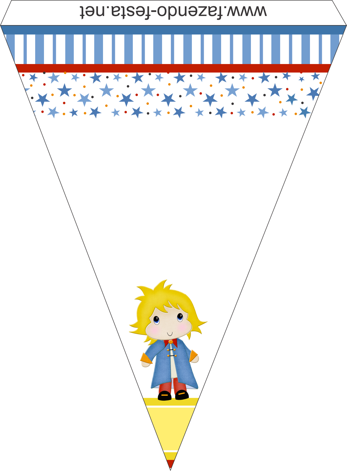 Kit Pequeno Príncipe Bandeirolas - Bandeirinha Do Pequeno Principe (1105x1500), Png Download