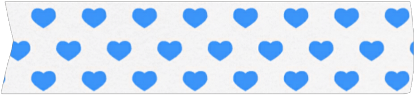 Tape Strip Hearts Blue Decoration - Pastel Hearts (552x240), Png Download