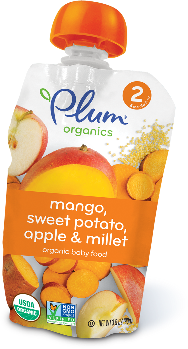 Plum Organics, Baby Food, Stage 2, Sweet Potato Mango (1200x1505), Png Download