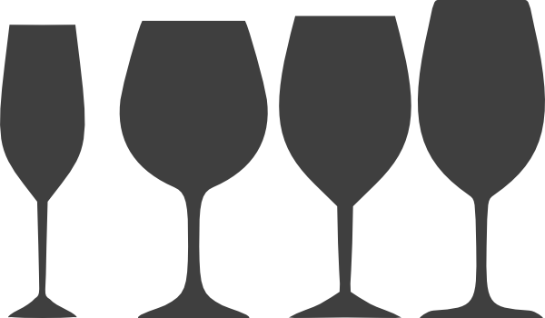 Wine Glass Icon Png - Wine Glass Vector Png (600x350), Png Download