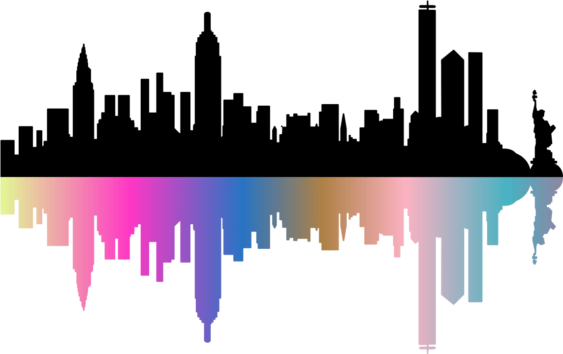 Sticker Skyline De Newyork Design Ambiance Sticker - Skyline New York Dessin (1200x1200), Png Download