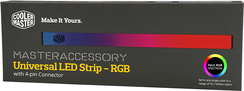 With The 4 Pin Rgb Connection On Both Sides Of The - Cooler Master Accessory- Universal Red Magnetic Led (900x389), Png Download