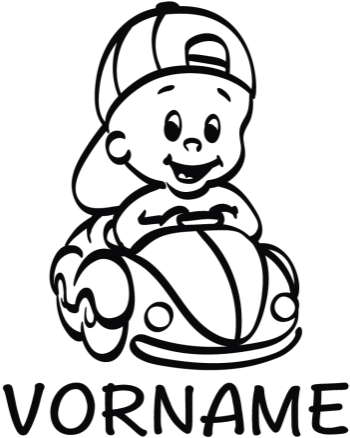Baby Autoaufkleber Mit Wunschname "baby Im Auto" - Silhouette Baby Auto (458x458), Png Download