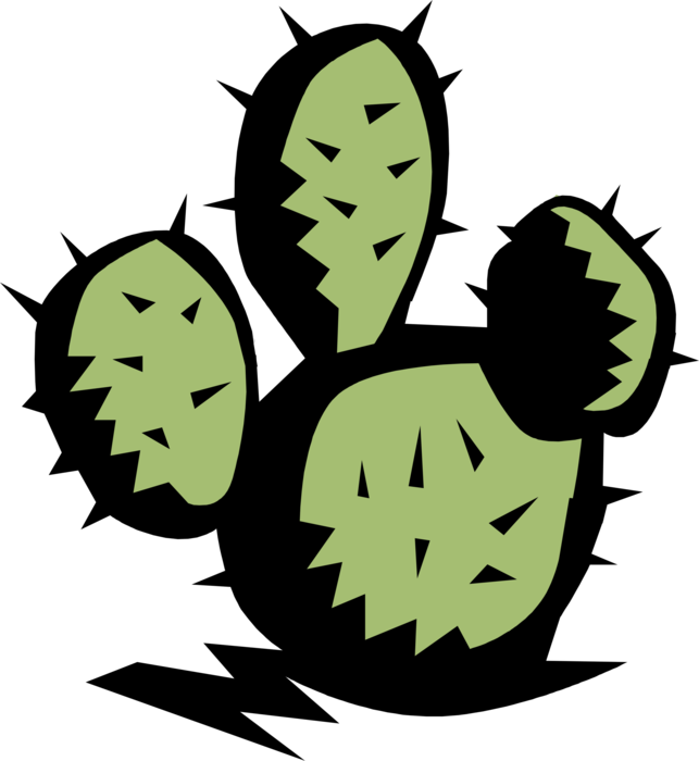 Vector Illustration Of Desert Vegetation Succulent - Cactus Clip Art (643x700), Png Download