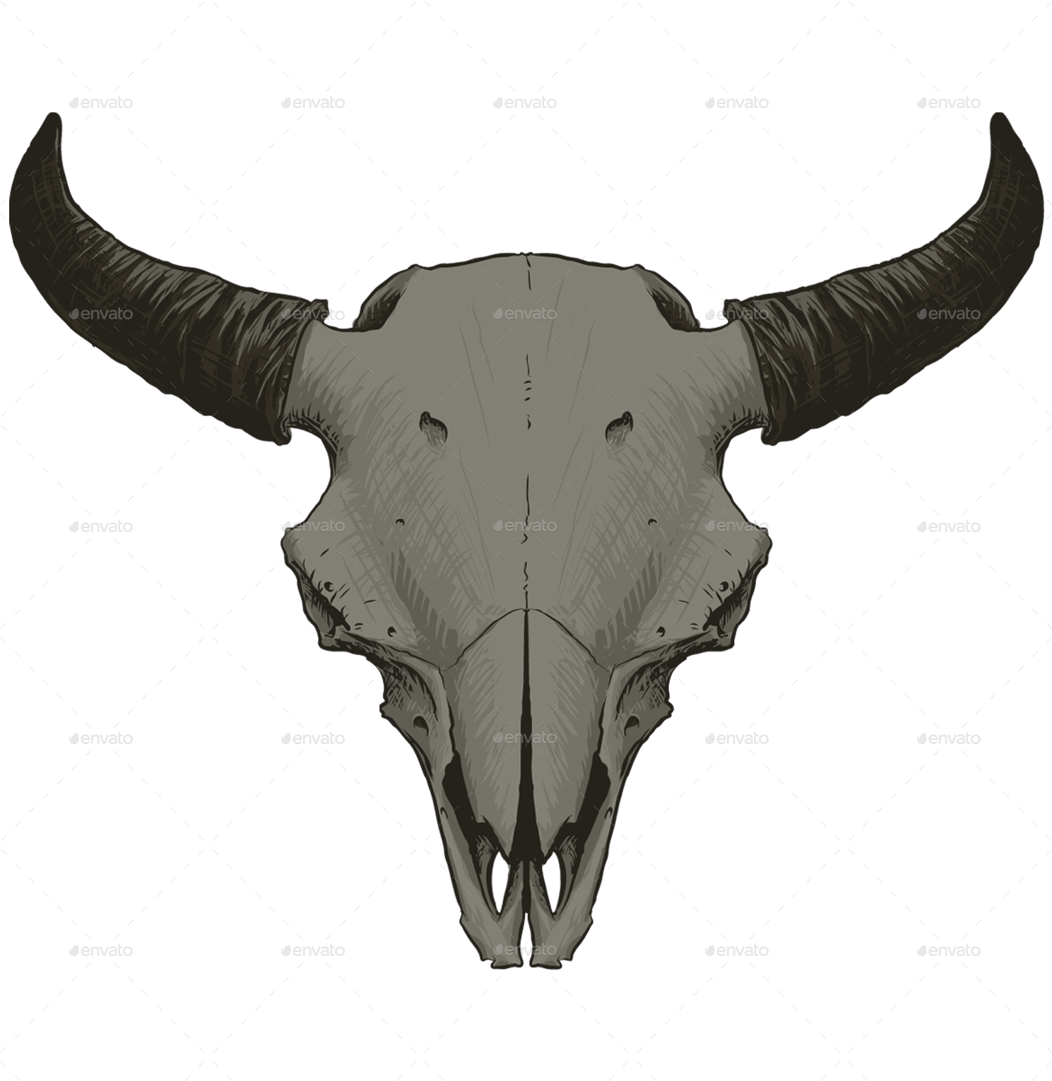 Animal Skull Vol - Bull (1500x1542), Png Download