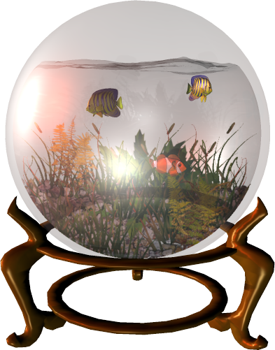 [globe Scene Fish Bowl Pngcrush ] - Huge Fish Bowl (393x501), Png Download