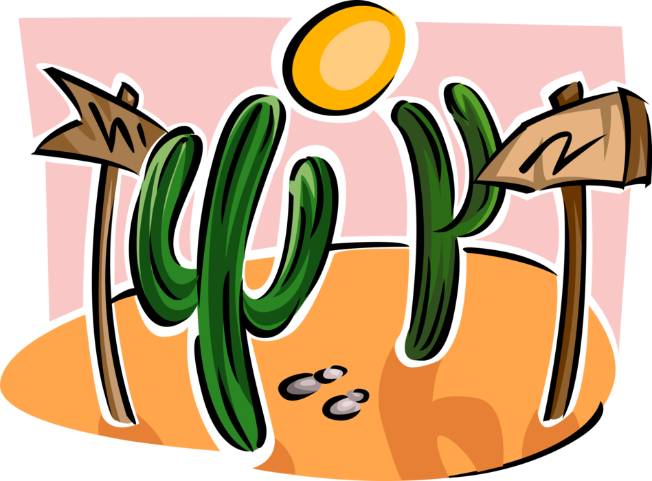 Vector Illustration Of Desert Vegetation Succulent - Vector Graphics (949x700), Png Download