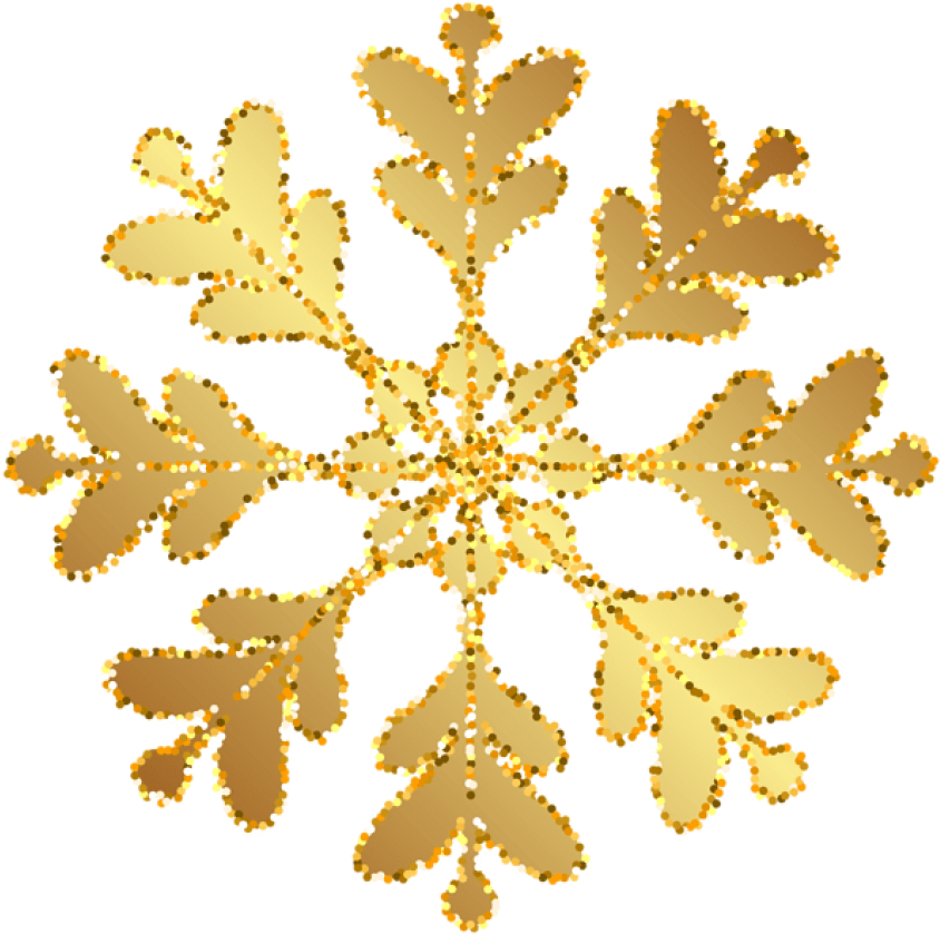 Gold Snowflake Transparent Clip Art Image - Gold Snowflakes Transparent Background (600x597), Png Download