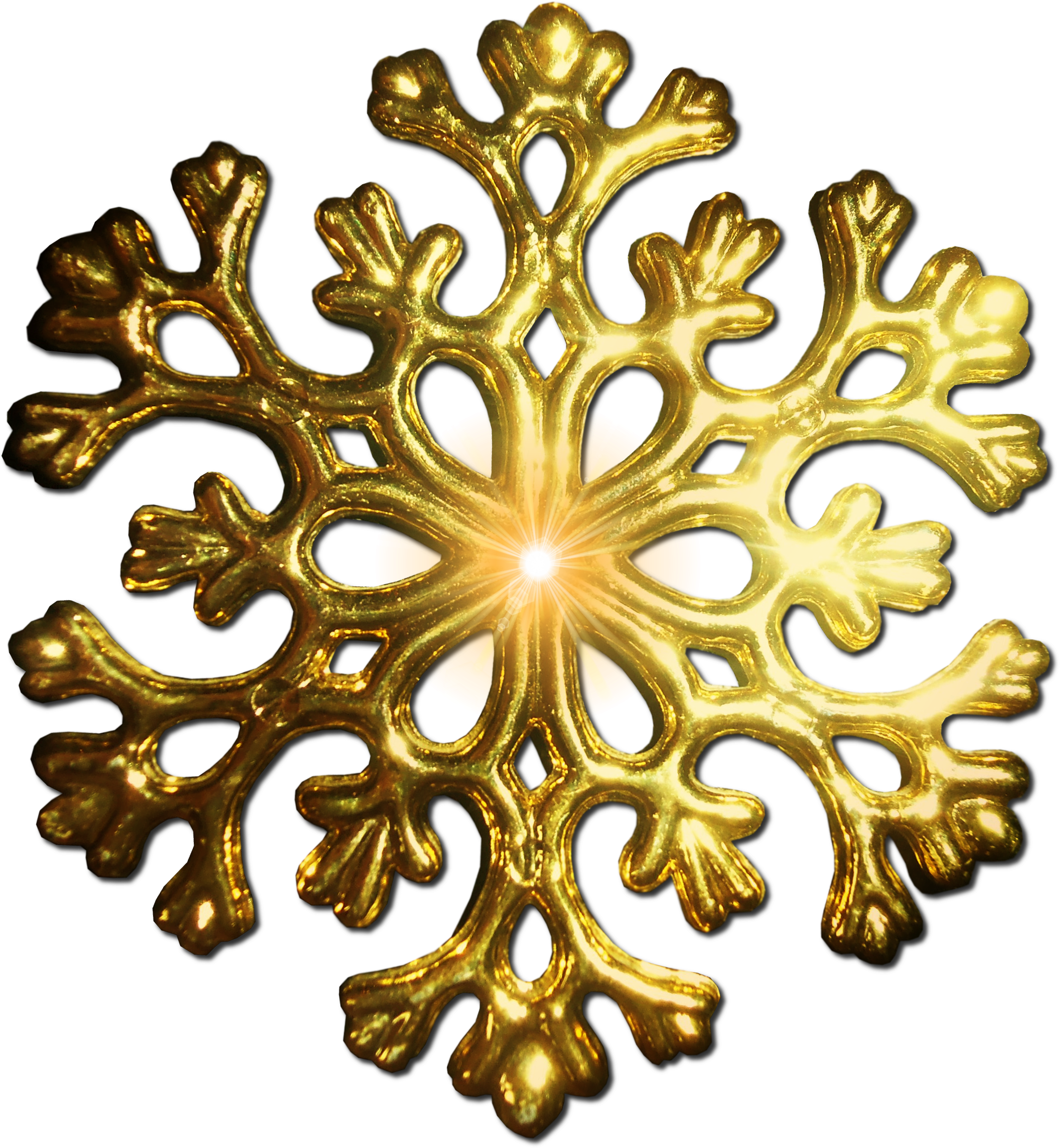 Pre Cut Gold Snowflake Png By Jssanda On Deviantart - Gold Snowflake (2856x2715), Png Download