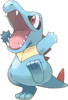 158 Totodile E2 - Evolution Of Water Pokemon (291x419), Png Download