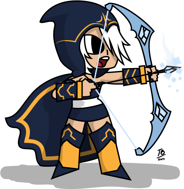 Ashe By Asmodeus - Cartoon League Of Legends Characters (633x616), Png Download