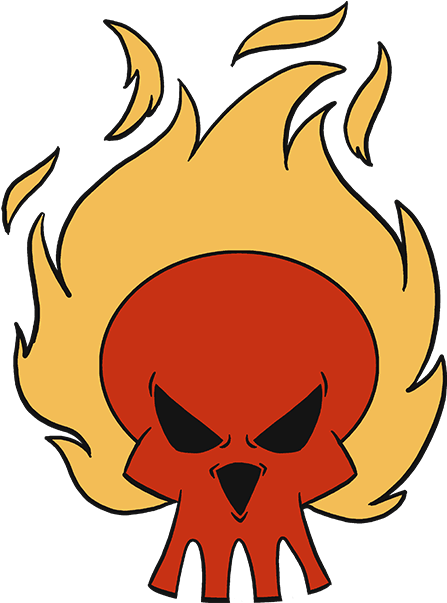 How To Draw Flaming Skull - Drawing (680x678), Png Download