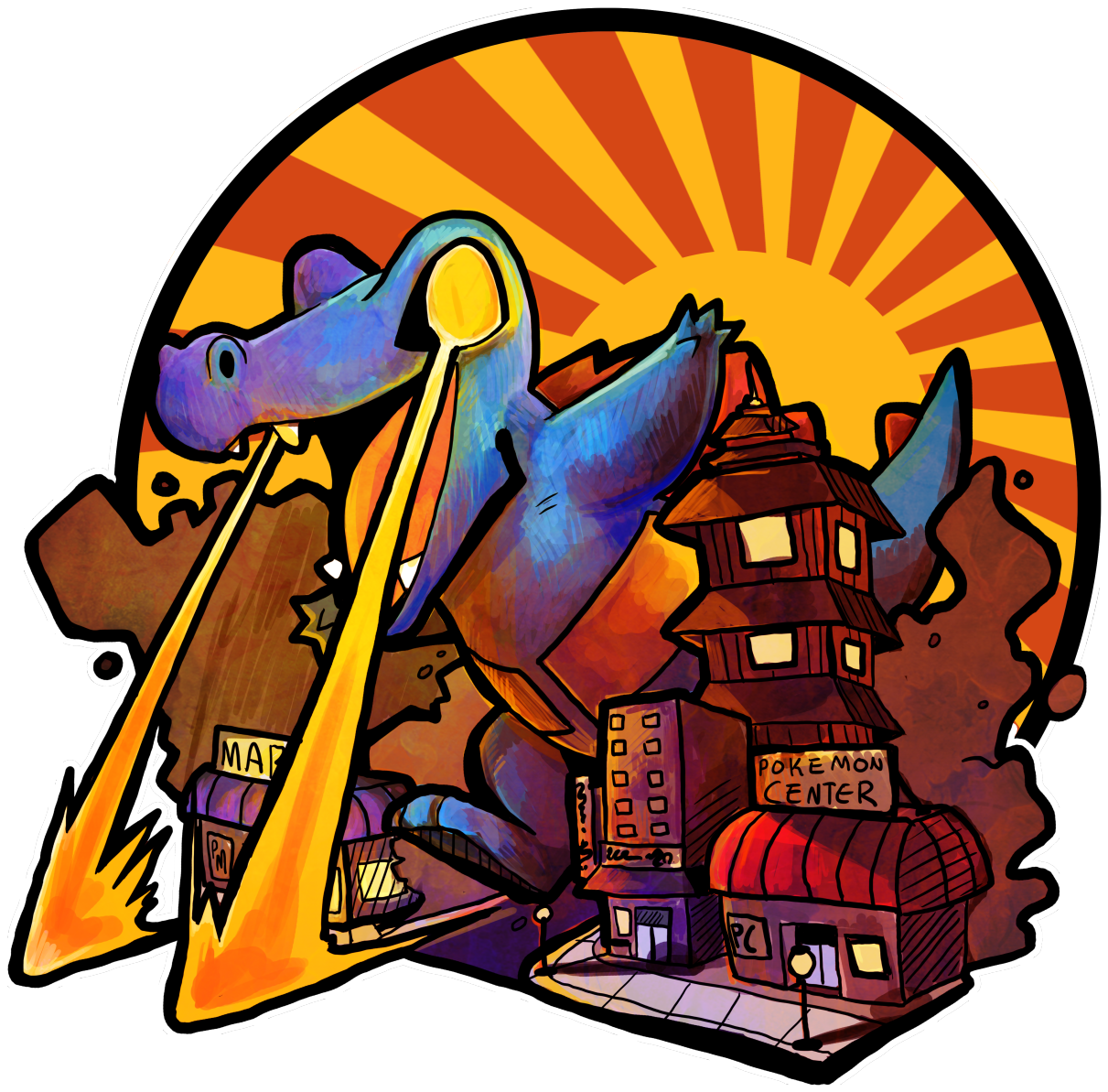 Laser Gator Is Now Available In My Redbubble Stickers, - Cartoon (1280x1280), Png Download