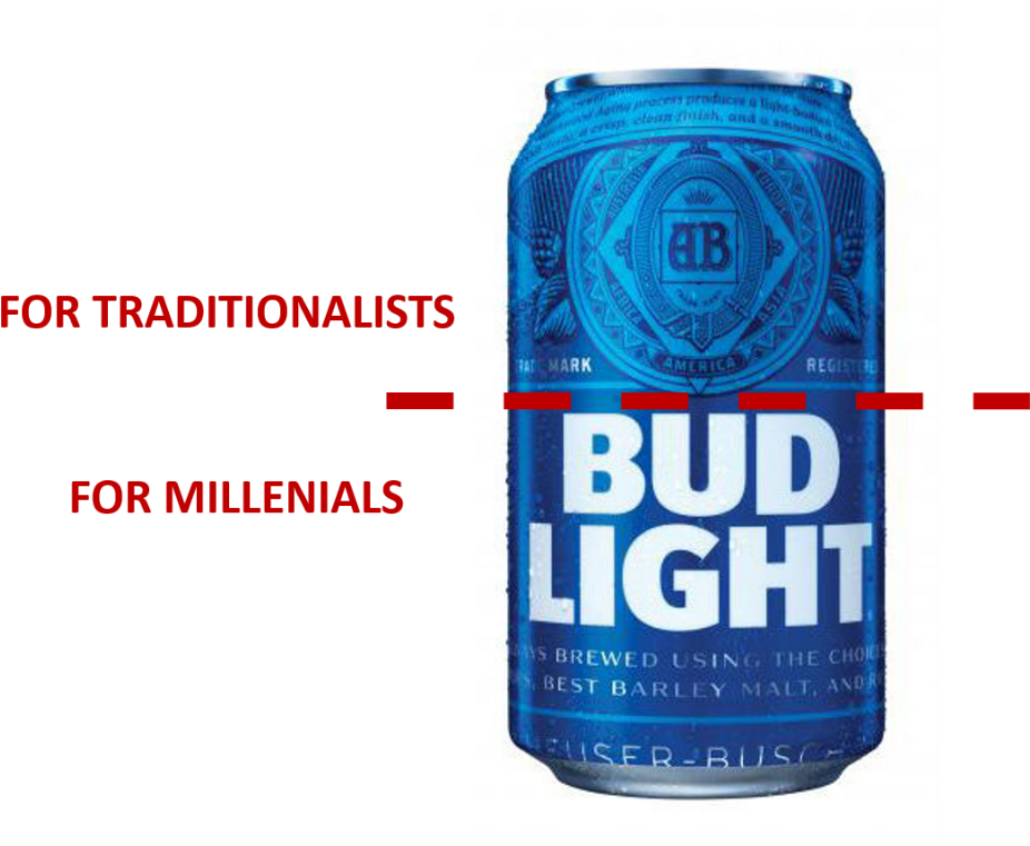 Bl Split Can - Bud Light Rebrand (963x760), Png Download