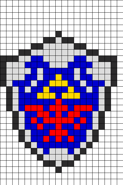 Zelda Hylian Shield Perler Bead Pattern / Bead Sprite - Perler Bead Hylian Shield (420x630), Png Download