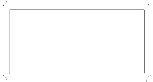 Blank Movie Ticket - Clip Art (600x324), Png Download