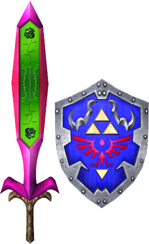 Great Fairy's Sword And Hylian Shield - Hylian Shield Soul Calibur Ii (298x486), Png Download