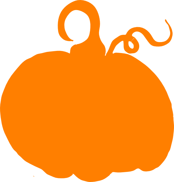 Orange Pumpkin Sihouette Clip Art - Pumpkin Clip Art (570x597), Png Download