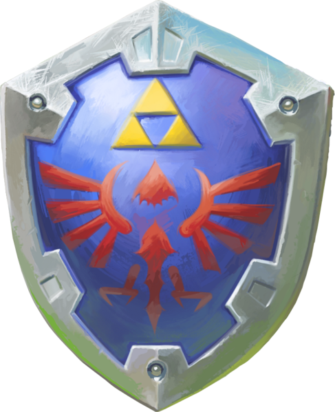 So Far She's Had The Hylian Shield - Hylian Shield A Link Between Worlds (487x599), Png Download
