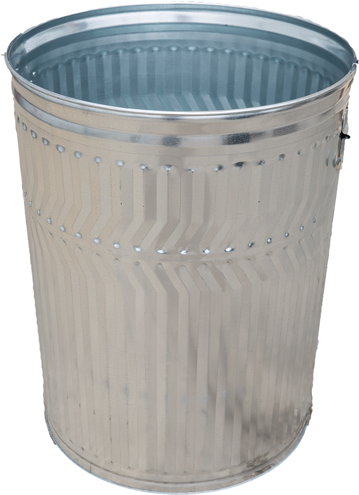 Galvanized Steel Trash Can - Waste Container (745x1000), Png Download